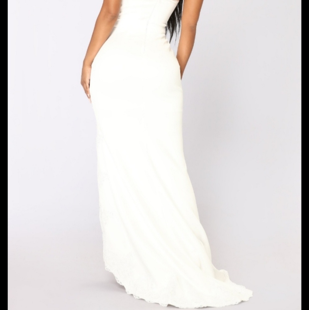 White Lace dress with train